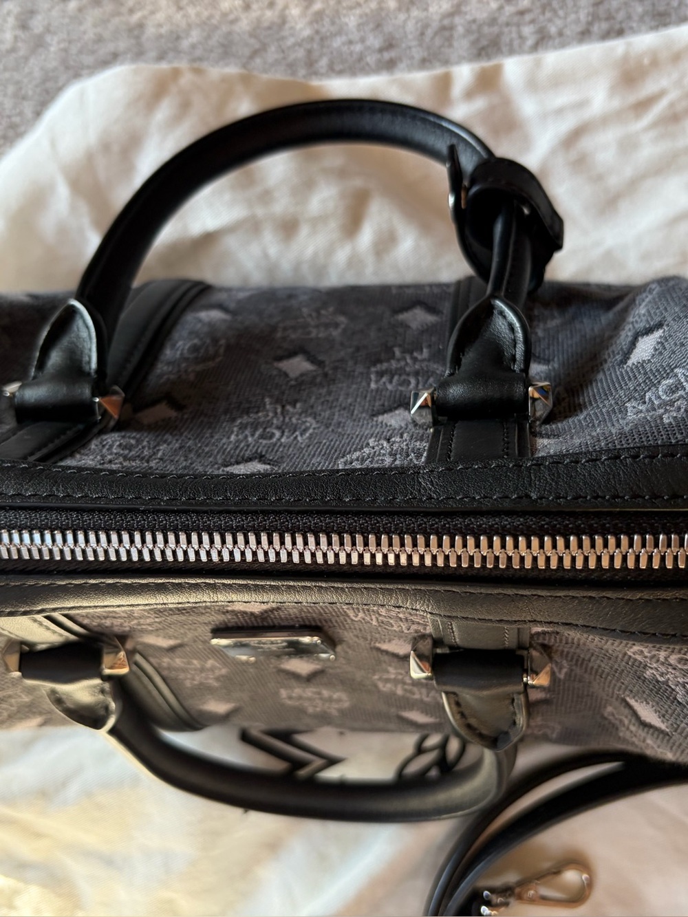 MCM Black Denim Aren bag - Picture 7 of 9